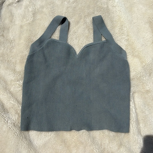 Abercrombie & Fitch Ribbed Knit Sweetheart Neck Cropped Tank Top | | Size XL - Picture 1 of 7